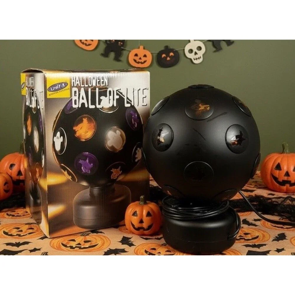 Lite F/X Halloween Ball Of Lite Rotating Light Up Disco Party Ball Projection